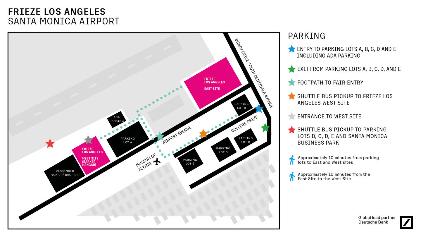 Map of car parking spots at Frieze Los Angeles
